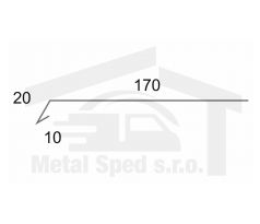 Pozinkovaný okvapový plech 2m (rozvinutá šírka 200mm)