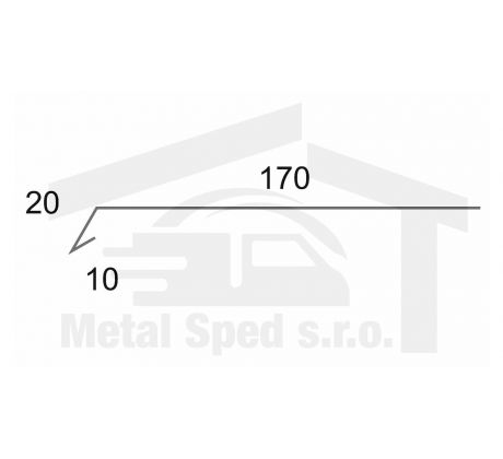 Pozinkovaný okvapový plech 2m (rozvinutá šírka 200mm)