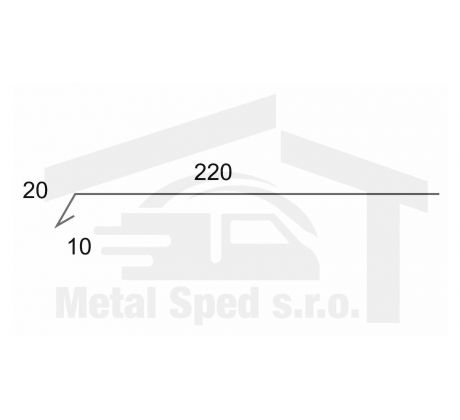 Pozinkovaný okvapový plech 2m (rozvinutá šírka 250mm)