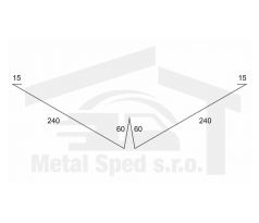Pozinkovaný úžľabový plech 2m so stojatou drážkou (rozvinutá šírka 630mm)
