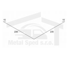 Pozinkovaný úžľabový plech 2m (rozvinutá šírka 500mm)