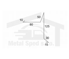 Pozinkovaná záveterná lišta 2m (rozvinutá šírka 310mm)