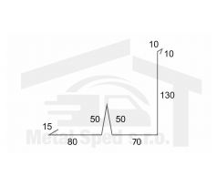 Pozinkované lemovanie bočné s rozrážačom vody 2m (rozvinutá šírka 415mm)